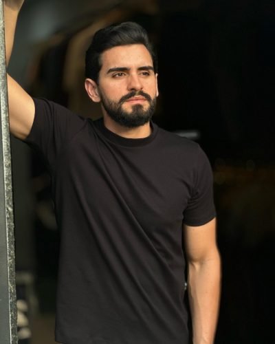 Camisa gola média algodão suedine Preta 03
